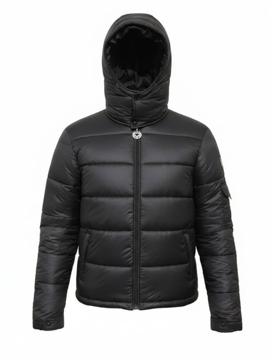 Solid puffer coat