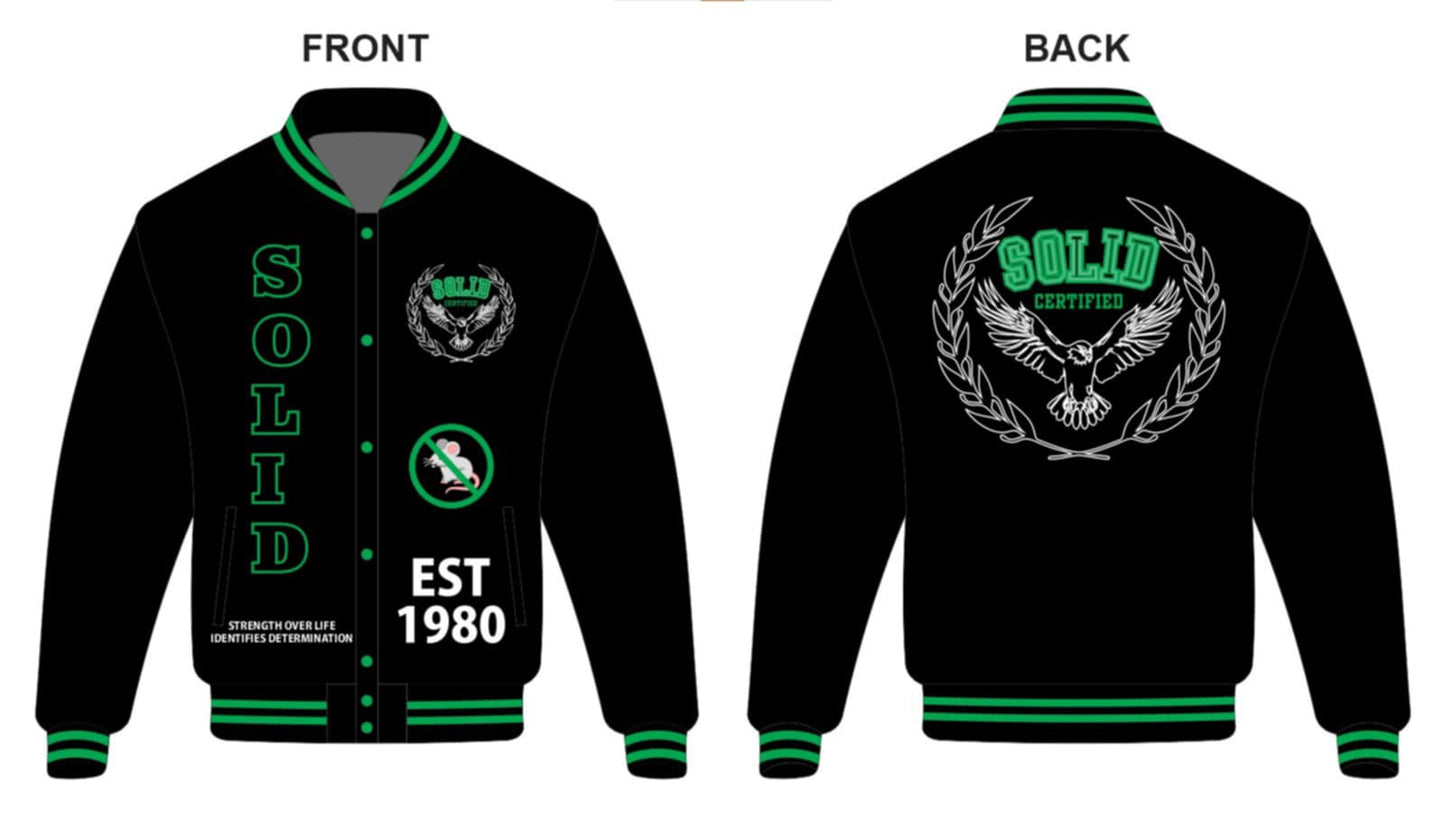 (Copy) Custom SOLID Limited edition CHENILLE EMBROIDERED letterman jacket