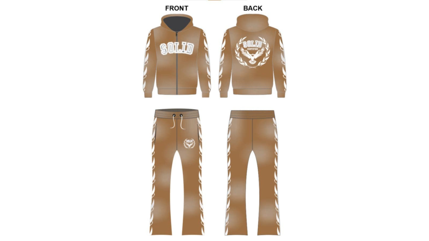 NEW Custom SOLID logo embroidered sun faded sweatsuits